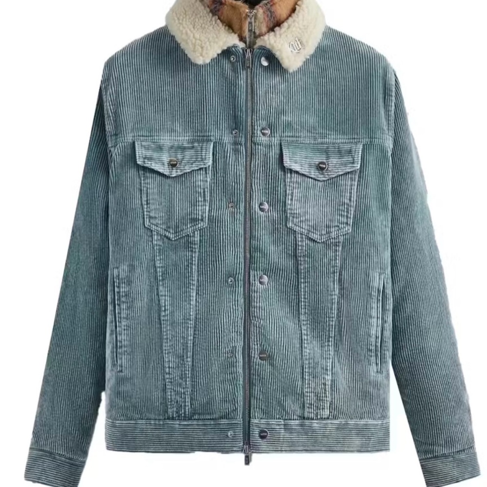 Kith Blue Corduroy Jacket with Sherpa Collar